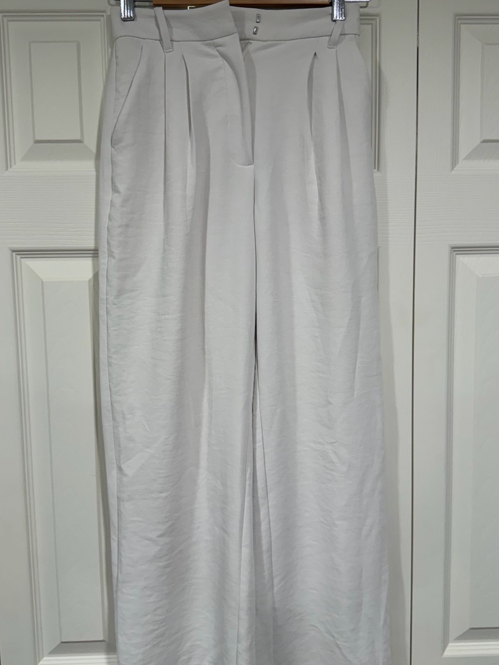 Abercrombie & Fitch Cream High-Waist Wide Leg Trousers